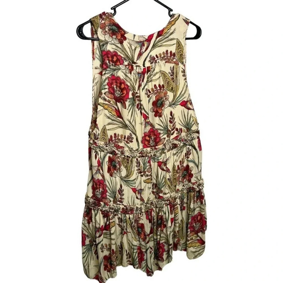 Free People Dress Haze Hummingbird Floral Print Tiered Tunic Top Sz. M - Picture 5 of 12